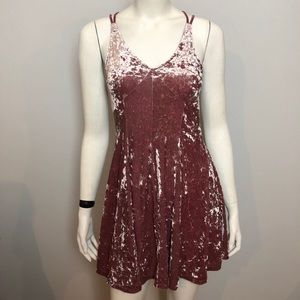 AEO Pink Velvet Dress